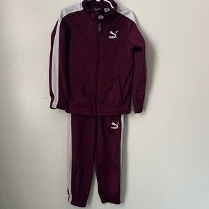 Puma Maroon and White Tracksuit